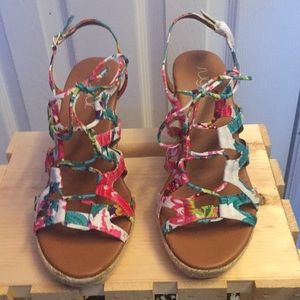 Multi Print Wedge Sandal